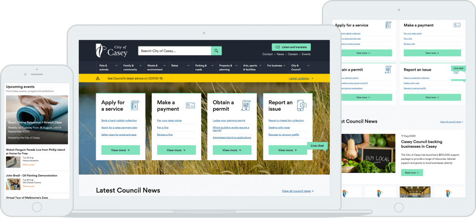 City of Casey responsive website